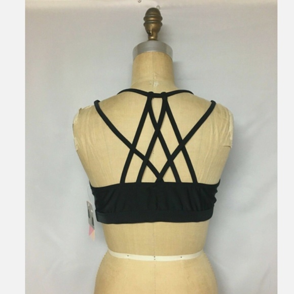 GO By GOSSIP Womens 2-in-1 Layered Swim Top Separates Black 103292 NWT $54 - Picture 4 of 9